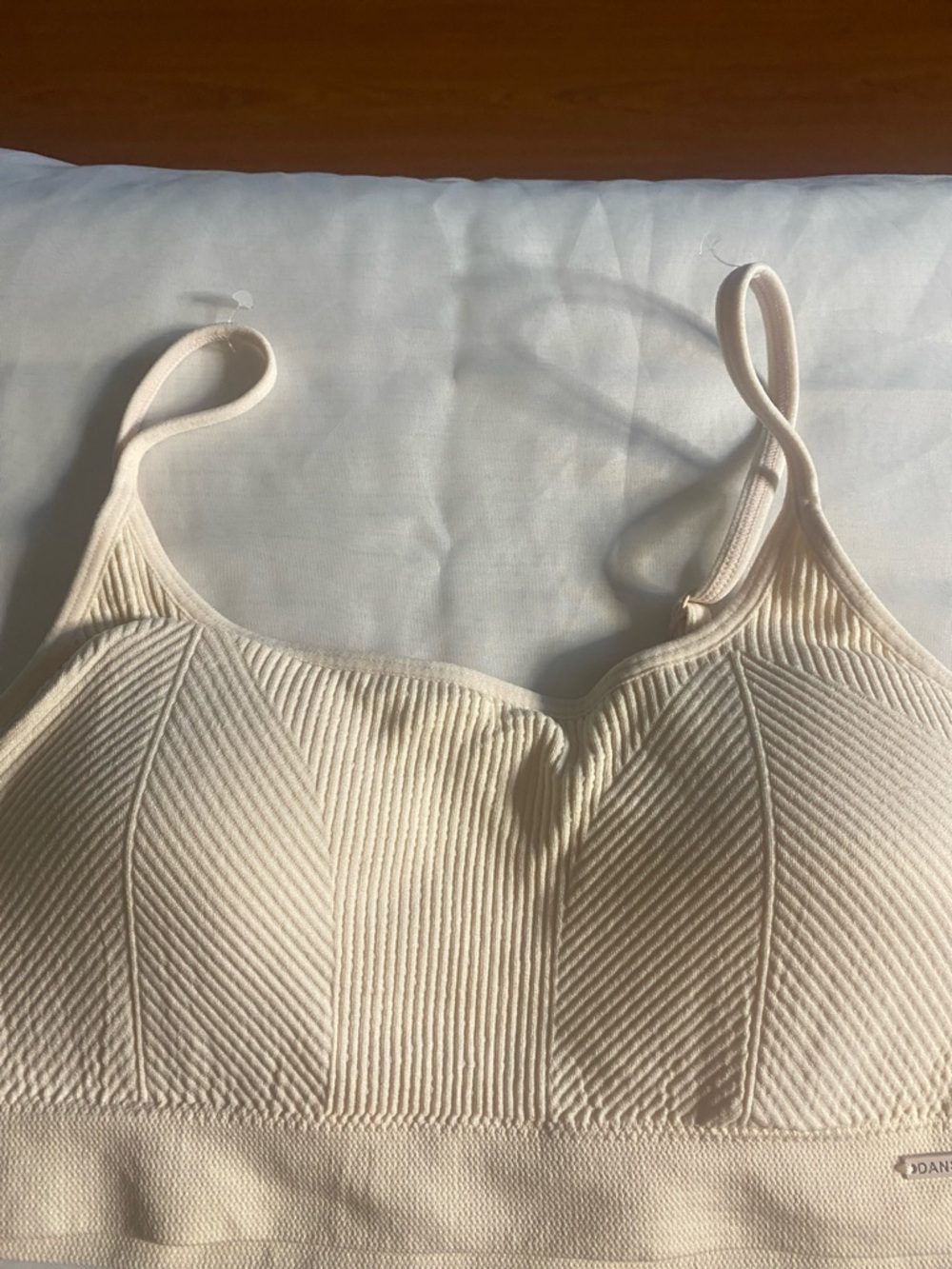 Danskin Ribbed Cream Sculpted Bralette Size L